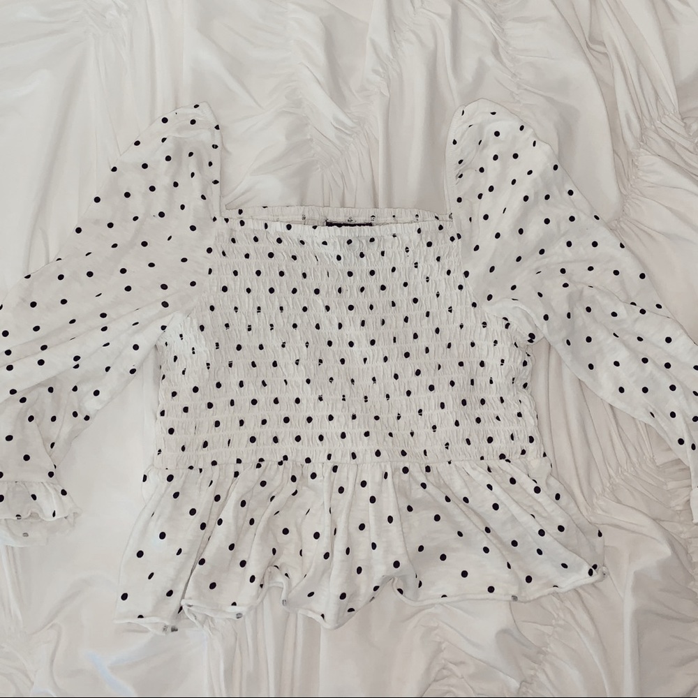 american eagle polka dot top
